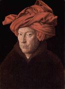 Jan Van Eyck Portrait of a Man painting
